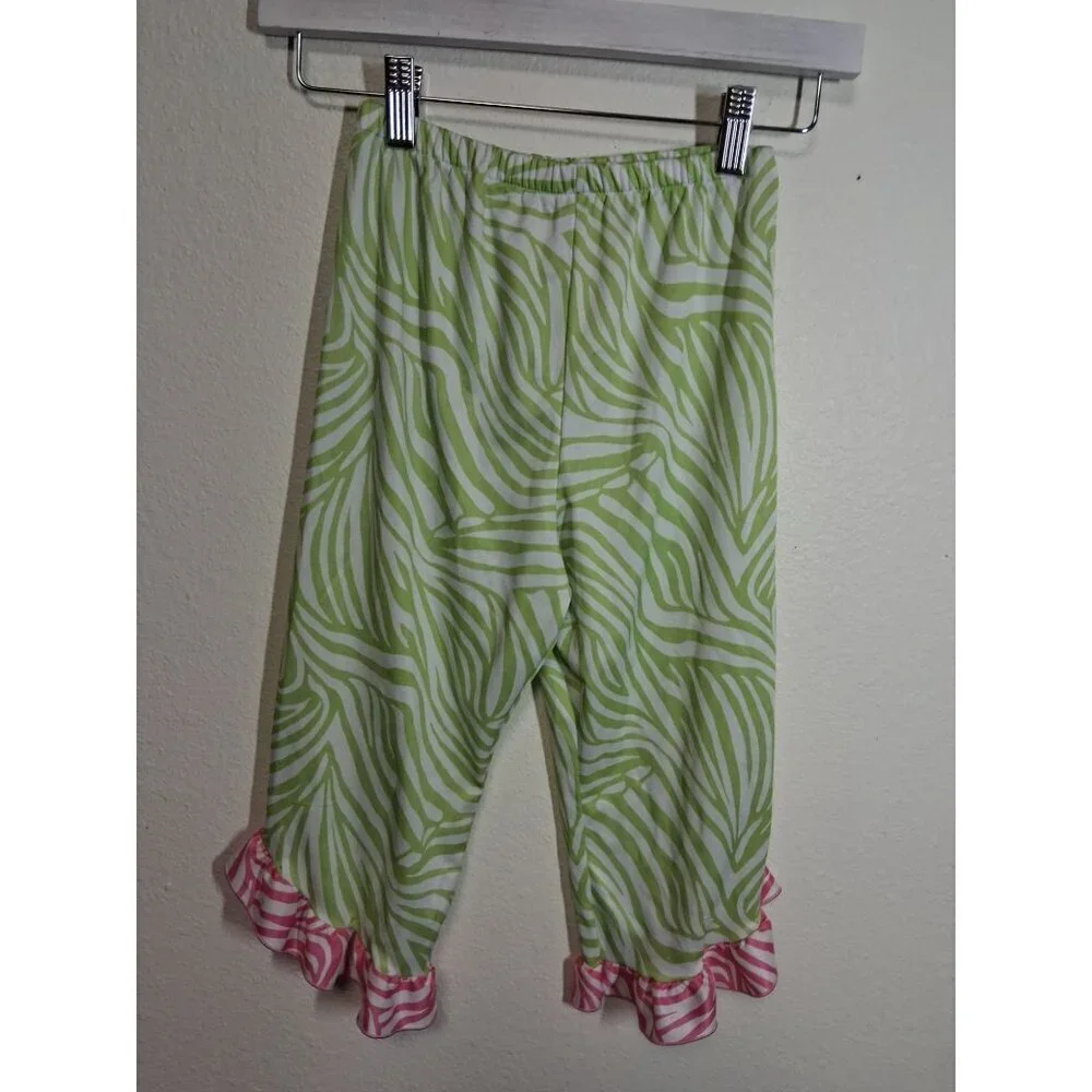 VTG Laura Dare 2 Piece Outfit Colorful Zebra Animal Print Y2K Girls Size 8